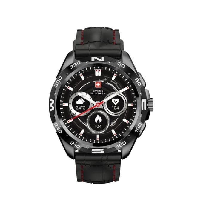 Swiss Military Dom Smart Watch Silicon Strap - Black, Smart Watches, Swiss Military, Telephone Market - telephone-market.com