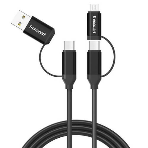Tronsmart PowerLine 4 in 1 USB-C to USB-C 1m - Black - Telephone Market