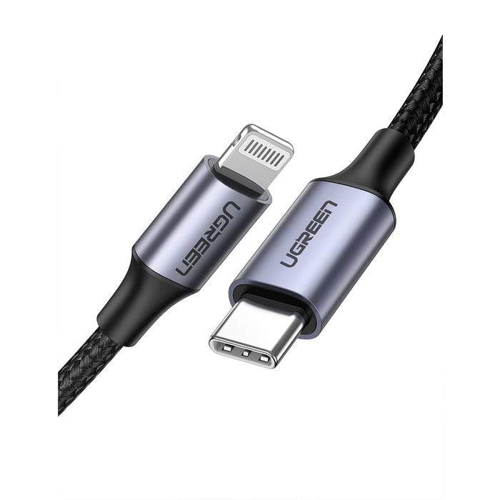 Ugreen PowerLine USB-C to Lightning 1m - Black - Telephone Market