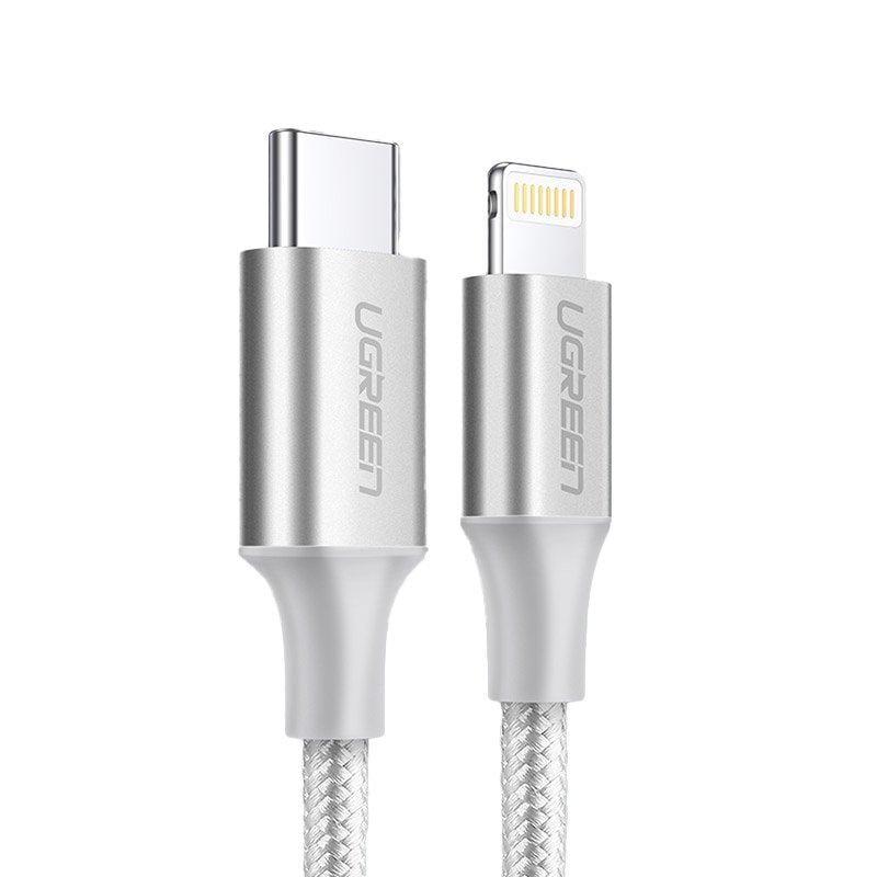 Ugreen PowerLine USB-C to Lightning 1m - Silver - Telephone Market