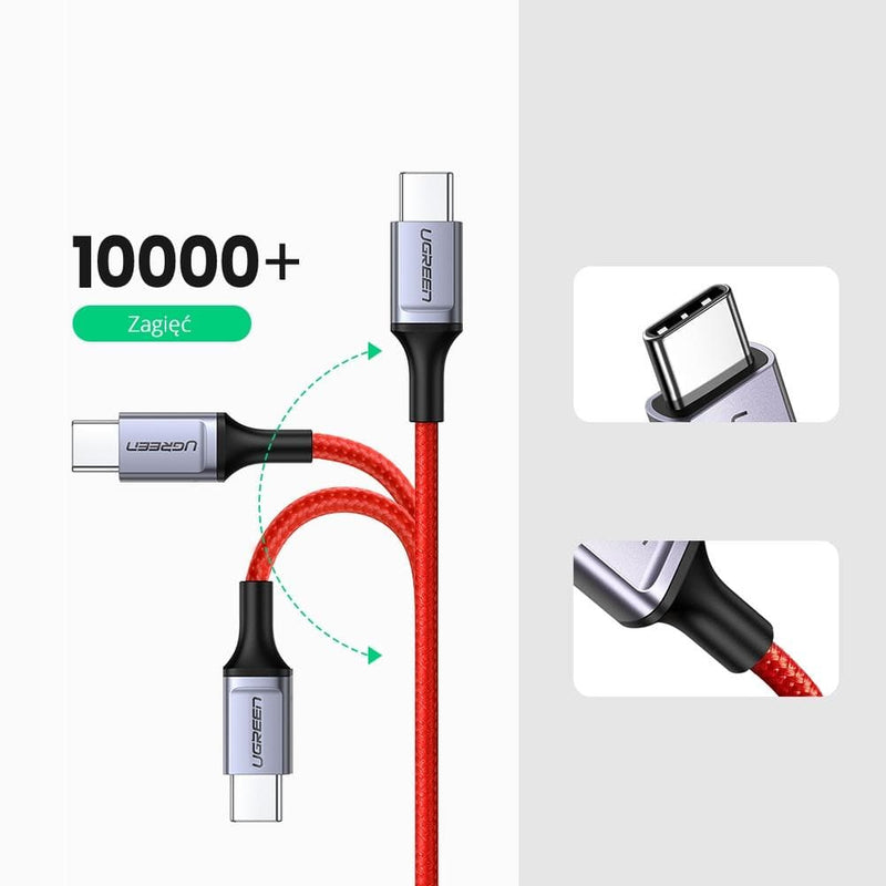 Ugreen PowerLine USB-C to USB-C 1m Building - Red - Telephone Market