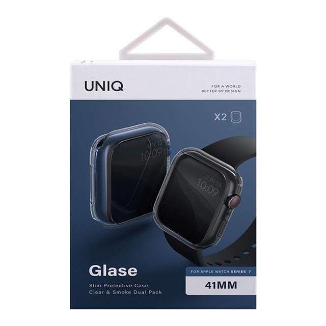 UNIQ For Apple Watch 41mm Slim Protective Case Dual Pack - Clear/Smoke, Smart Watch Case, UNIQ, Telephone Market - telephone-market.com