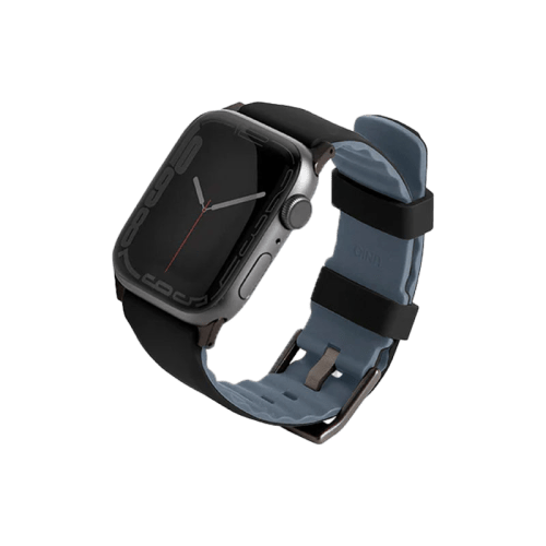 UNIQ For Apple Watch 44/45mm Linus Waterproof AiroSoft™ Silicone Apple Watch Strap - Black, Apple Watch Strap, UNIQ, Telephone Market - telephone-market.com