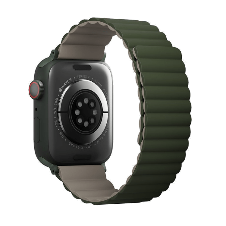 UNIQ For Apple Watch 44/45mm Revix Reversible Magnetic Strap - Green/Taupe, Apple Watch Strap, UNIQ, Telephone Market - telephone-market.com