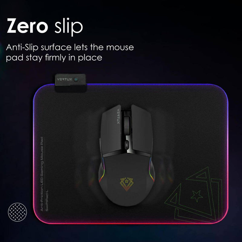 Vertux SwiftPad-L Game Immersion Smooth Scrolling RGB LED Gaming Mouse Pad, Game Controllers, Vertux, Telephone Market - telephone-market.com