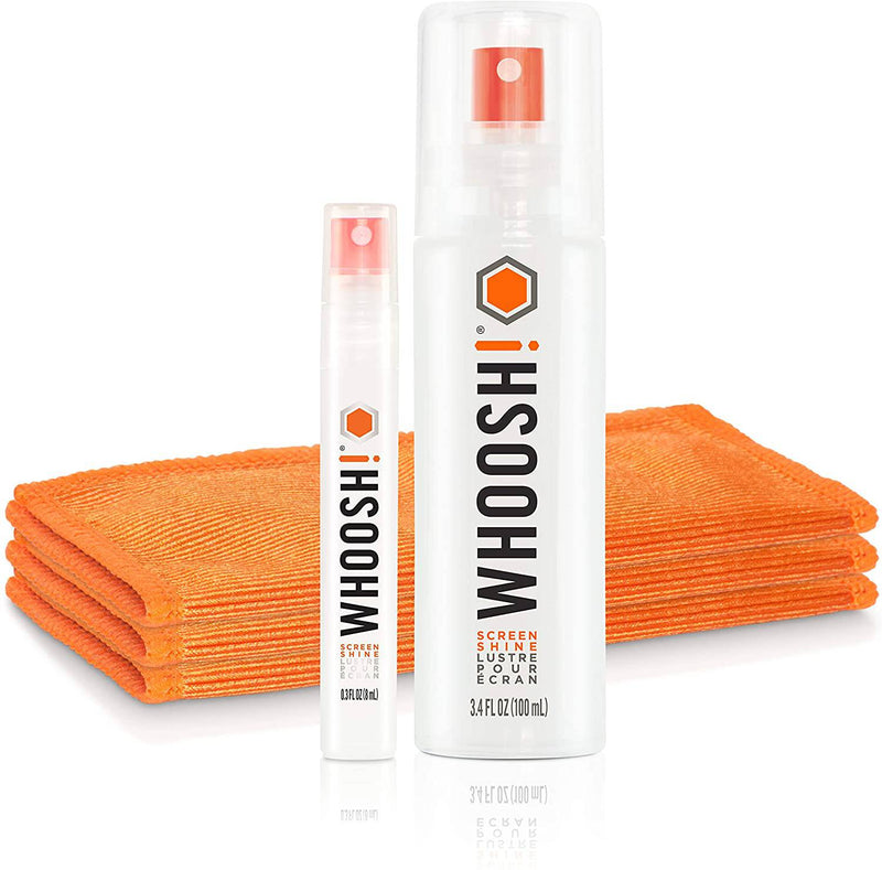 Whoosh Screen Shine Duo (100ml Plus 30ml Bottles with 2 Cloths) - Telephone Market