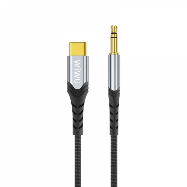 WiWU AUX Audio Stereo 3.5mm to USB-C 1.5m - Black - Telephone Market
