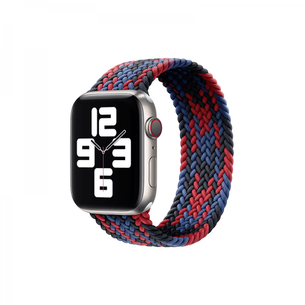 WiWU For Apple Watch 40/41mm Braided Solo Loop Band - Black Red Blue - Telephone Market