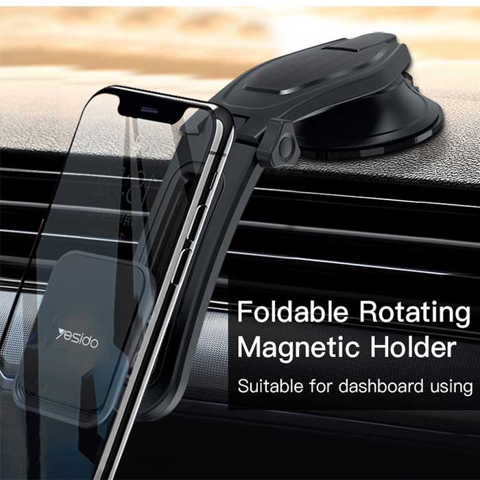 Yesido Car Holder Adjustable Suction Magnetic Holder, Car Mobile Holder, Yesido, Telephone Market - telephone-market.com