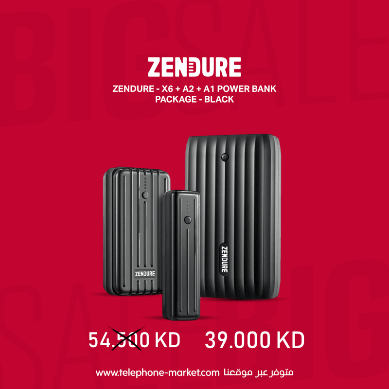 Zendure - X6 + A2 + A1 Power Bank Package - Black - Telephone Market